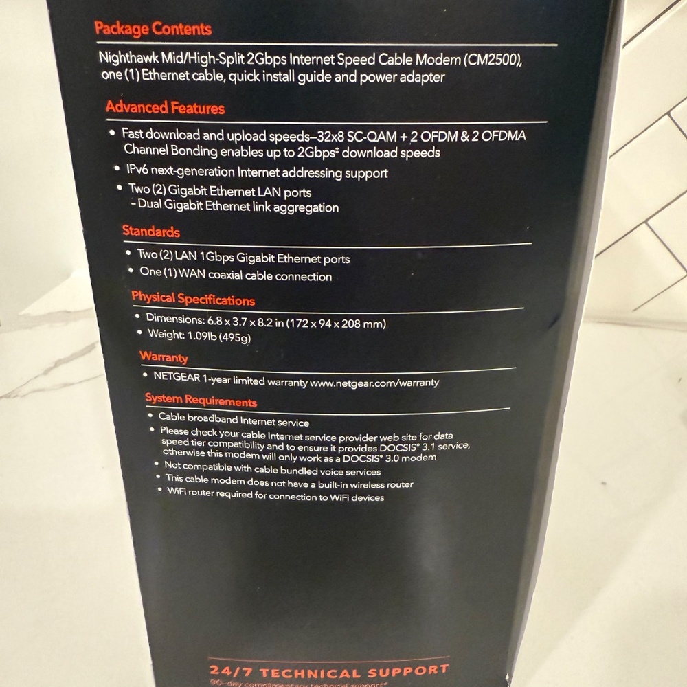 Netgear Nighthawk CM2500 High Speed Cable Modem - Picture 4 of 7